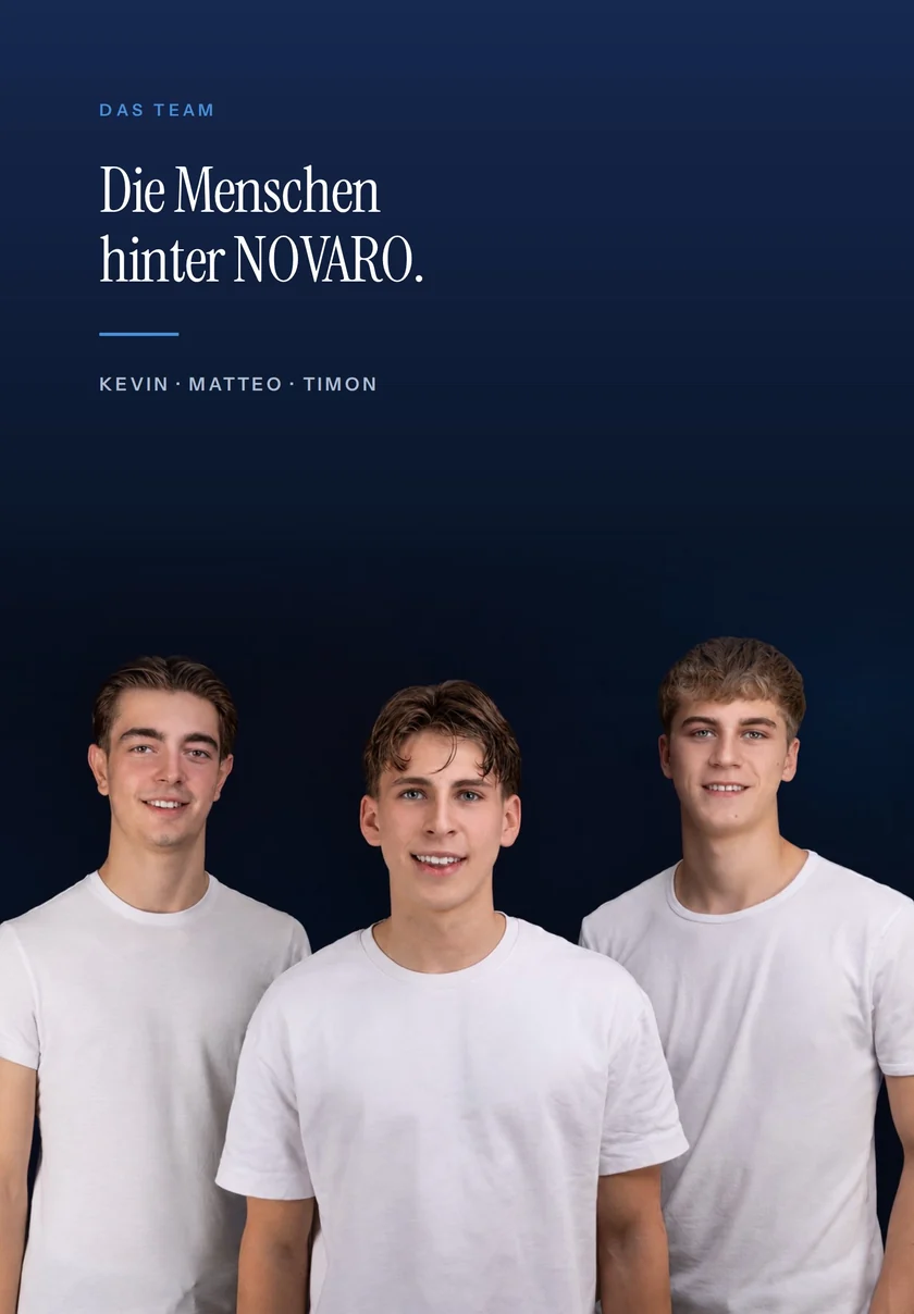 Das Team: Kevin, Matteo und Timon